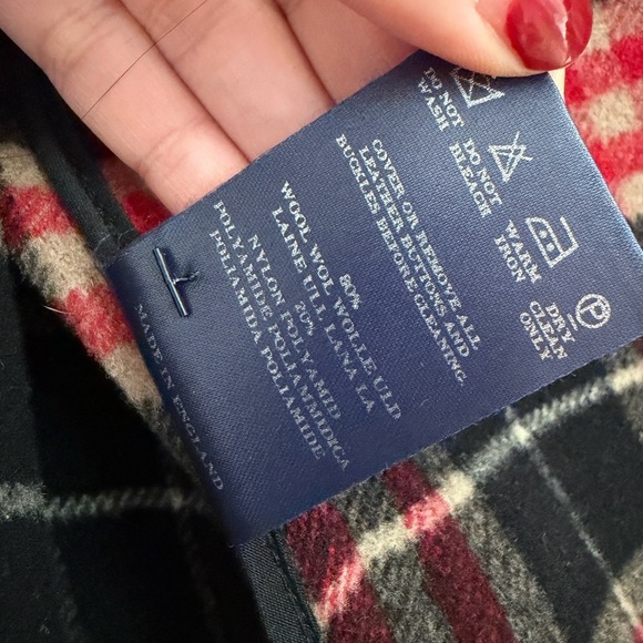 BURBERRY Wool Vintage Plaid Nova Black Hooded Toggle Car Coat Jacket Sz L - Picture 8 of 11